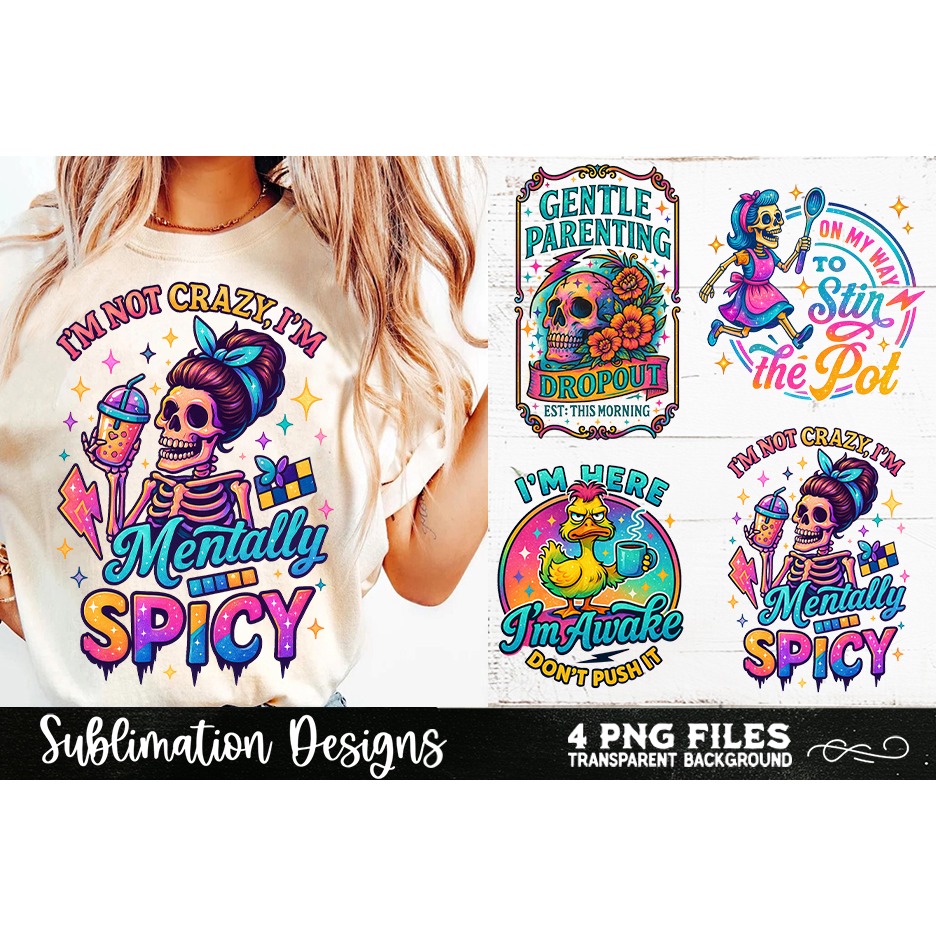 Funny Skeletons Sarcastic Retro PNG Sublimation (21)