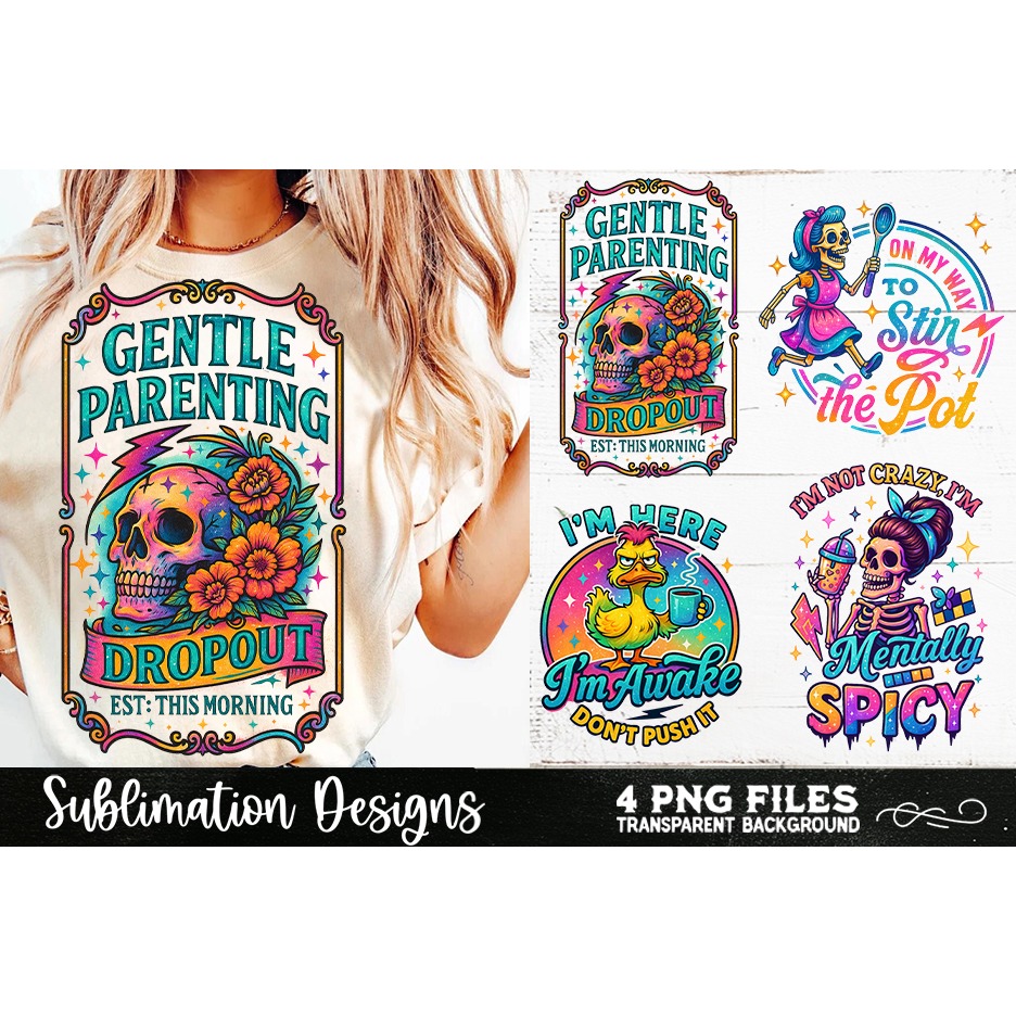 Funny Skeletons Sarcastic Retro PNG Sublimation (21) 2