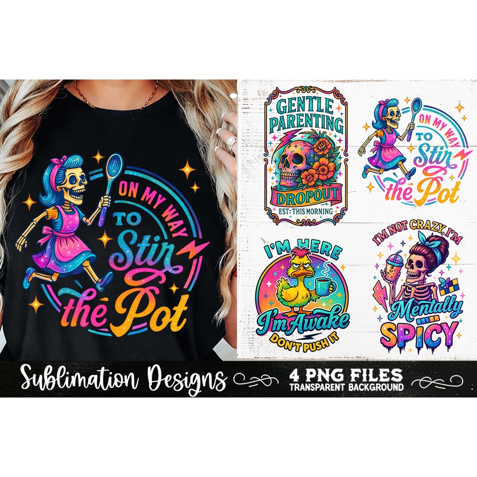 Funny Skeletons Sarcastic Retro PNG Sublimation (21) 5