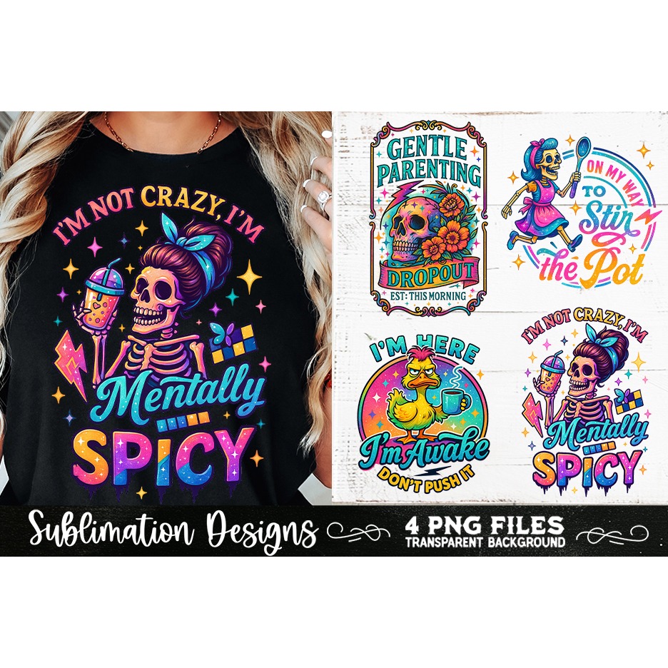 Funny Skeletons Sarcastic Retro PNG Sublimation (21) 6
