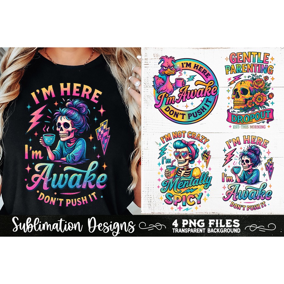 Funny Skeletons Sarcastic Retro PNG Sublimation (22)
