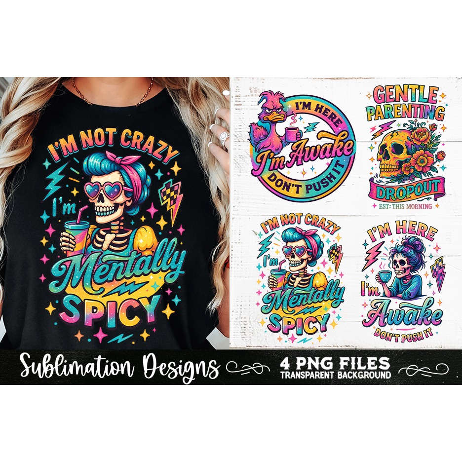 Funny Skeletons Sarcastic Retro PNG Sublimation (22) 6