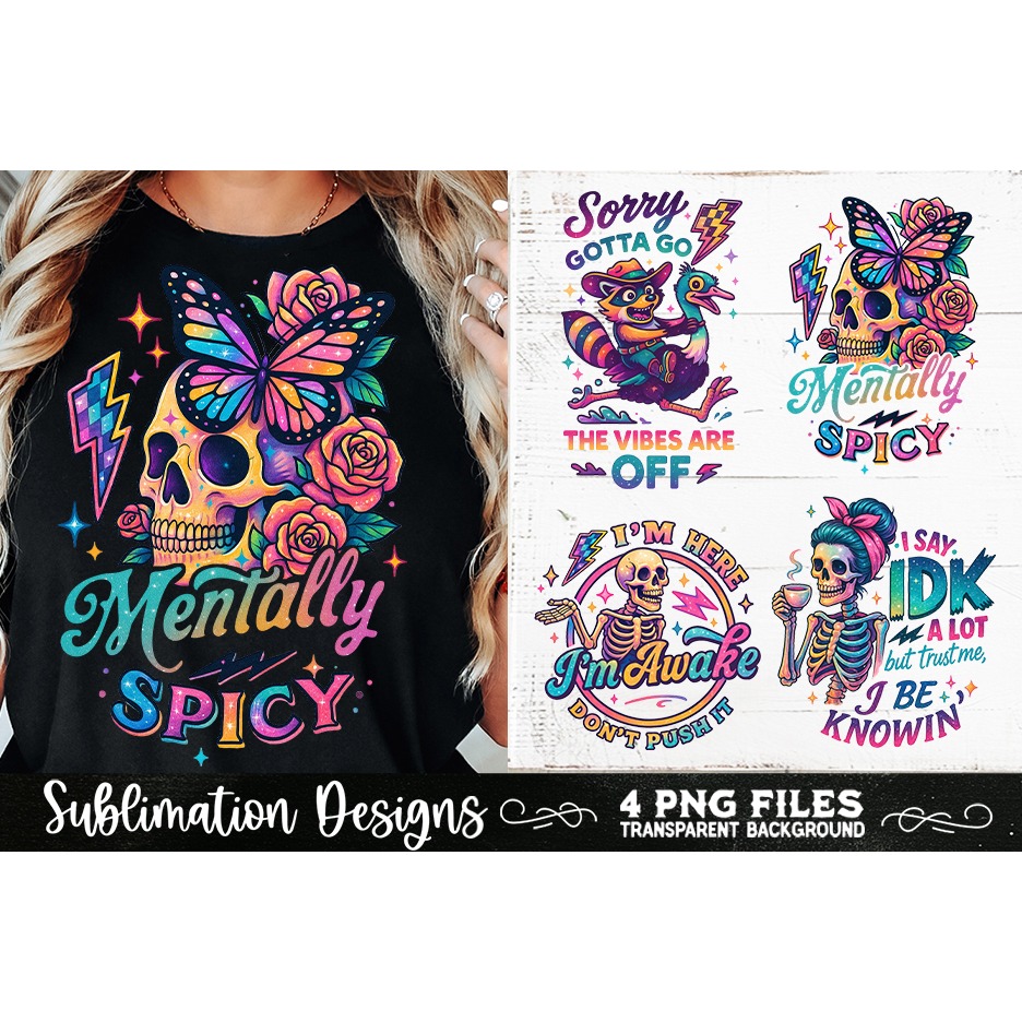Funny Skeletons Sarcastic Retro PNG Sublimation (23) 4