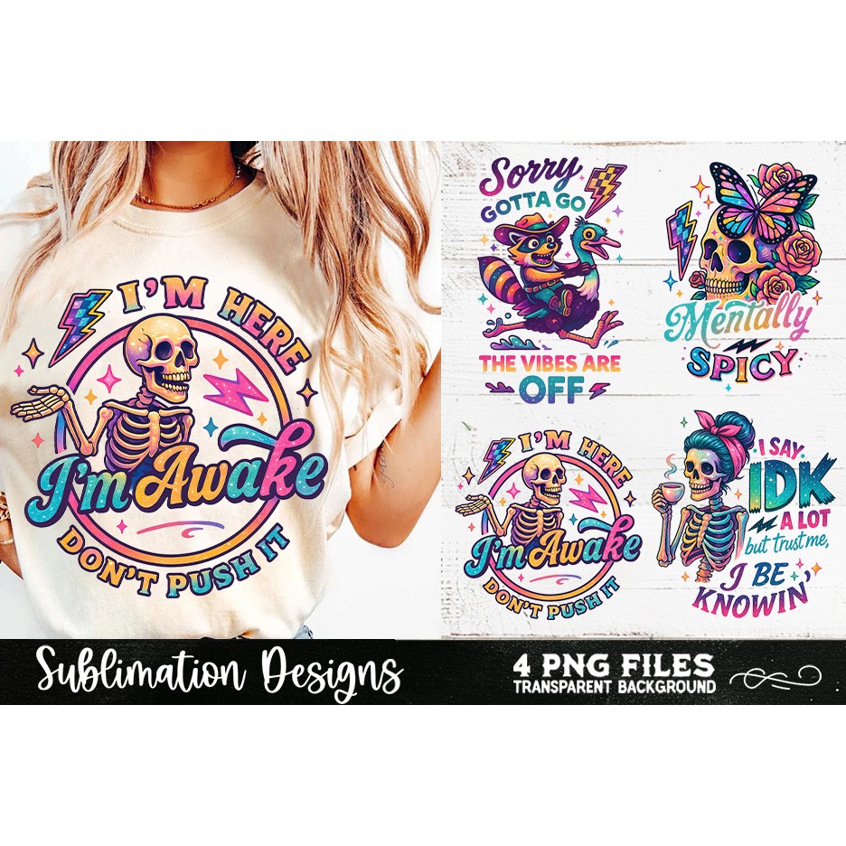 Funny Skeletons Sarcastic Retro PNG Sublimation (23) 7