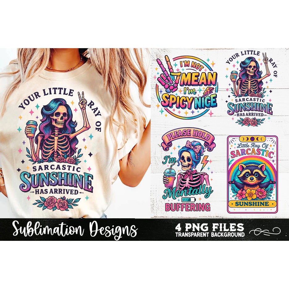 Funny Skeletons Sarcastic Retro PNG Sublimation (24) 5