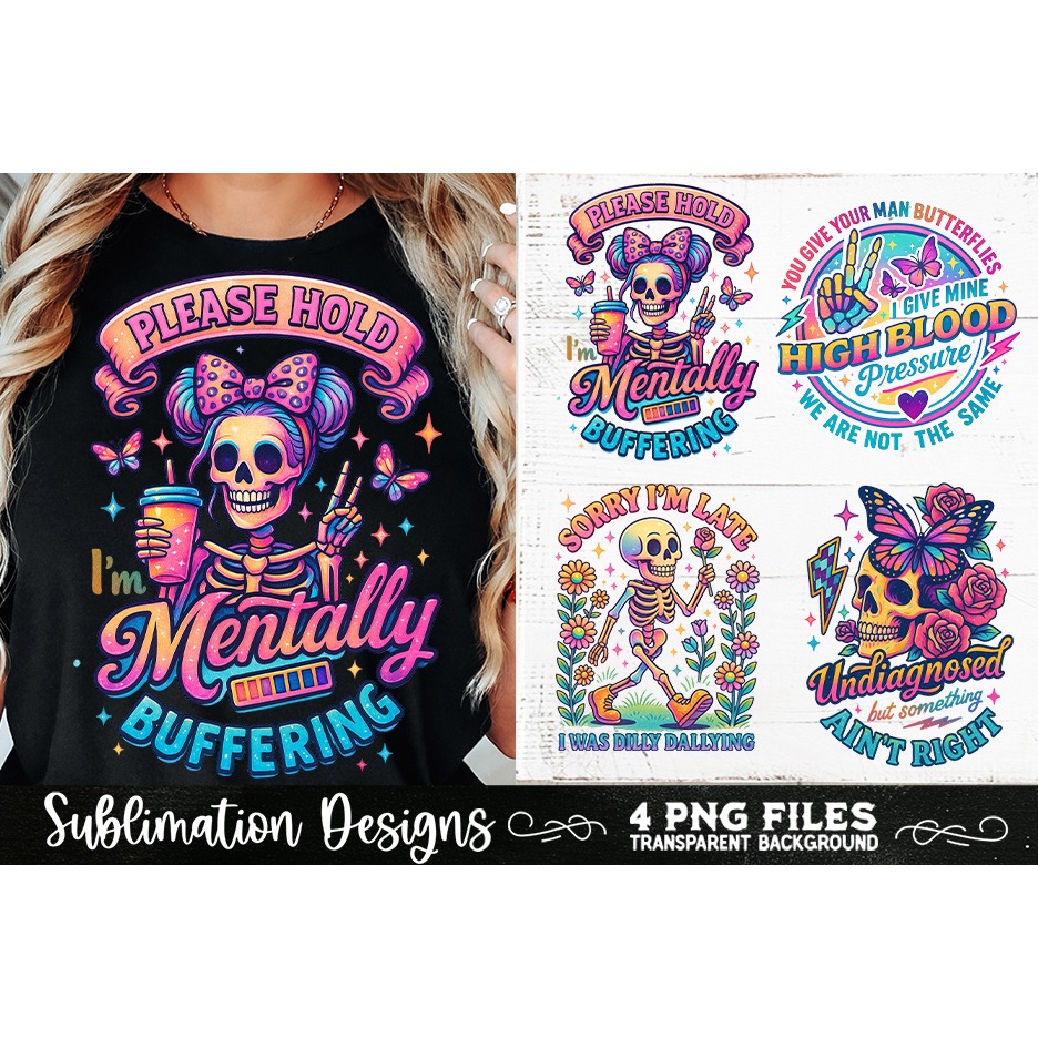 Funny Skeletons Sarcastic Retro PNG Sublimation (26)