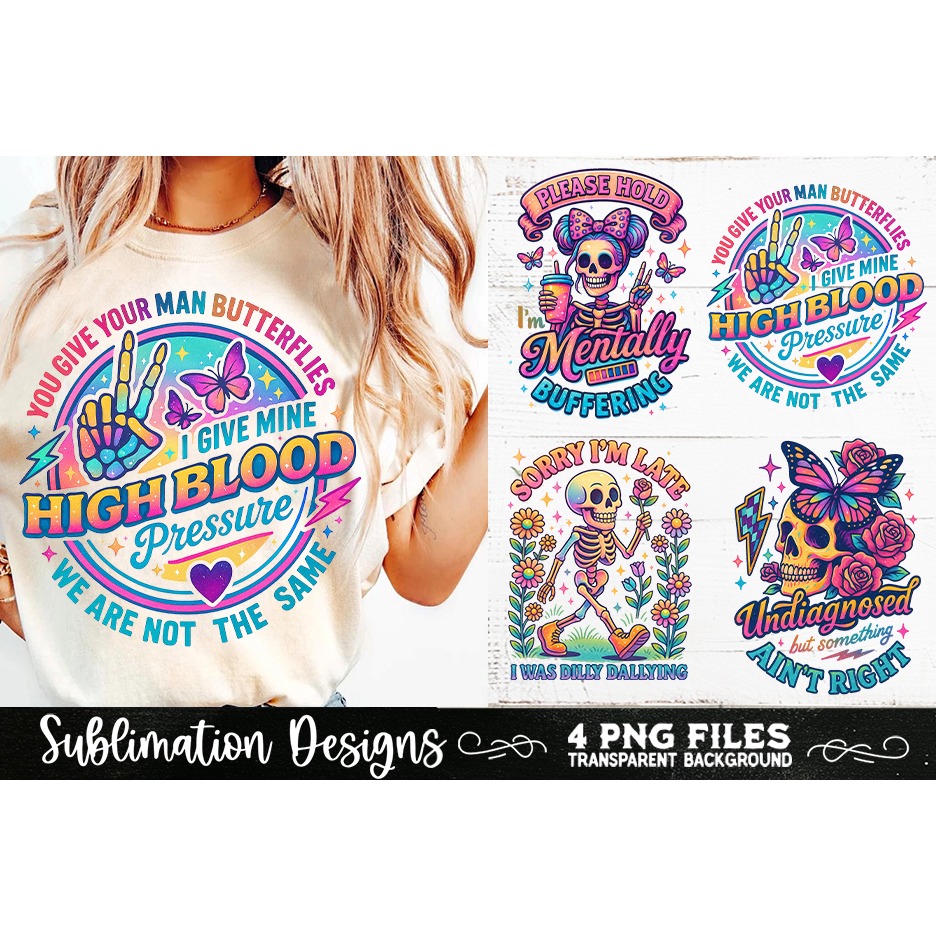 Funny Skeletons Sarcastic Retro PNG Sublimation (26) 2