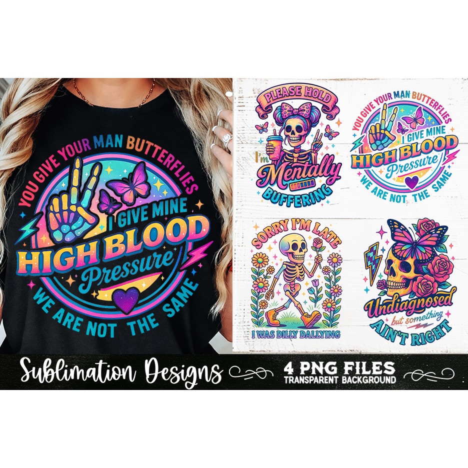 Funny Skeletons Sarcastic Retro PNG Sublimation (26) 3