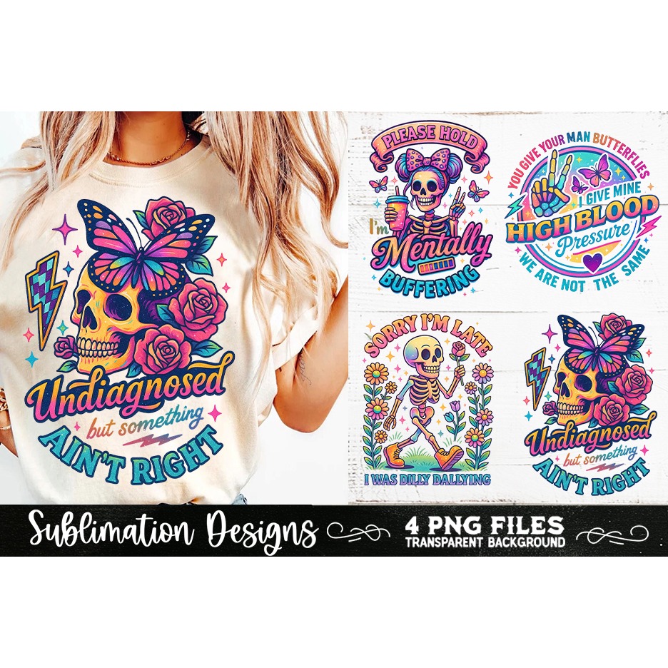 Funny Skeletons Sarcastic Retro PNG Sublimation (26) 6