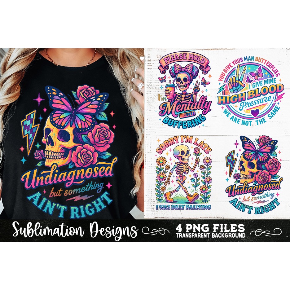 Funny Skeletons Sarcastic Retro PNG Sublimation (26) 7