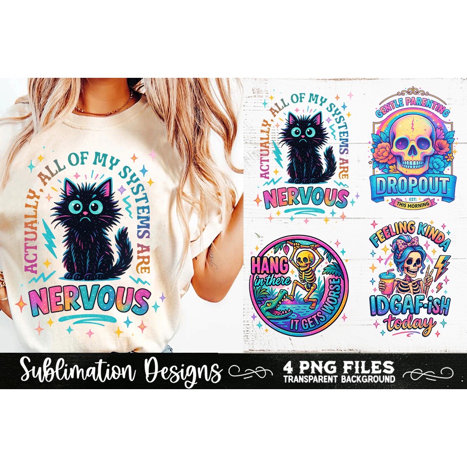 Funny Skeletons Sarcastic Retro PNG Sublimation (27) 4