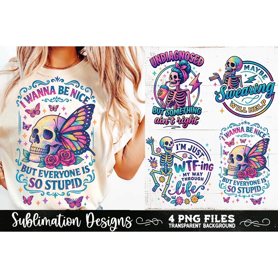 Funny Skeletons Sarcastic Retro PNG Sublimation (28) 2