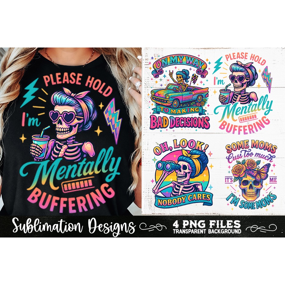 Funny Skeletons Sarcastic Retro PNG Sublimation (29) 2