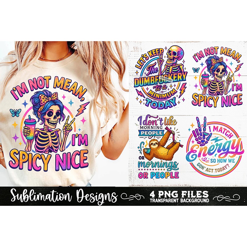 Funny Skeletons Sarcastic Retro PNG Sublimation (3)
