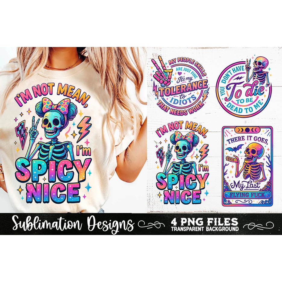 Funny Skeletons Sarcastic Retro PNG Sublimation 4