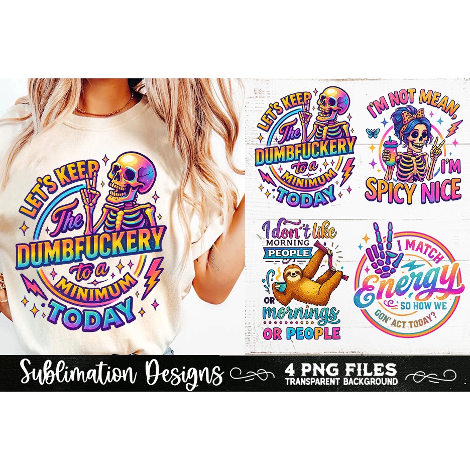 Funny Skeletons Sarcastic Retro PNG Sublimation (3) 6