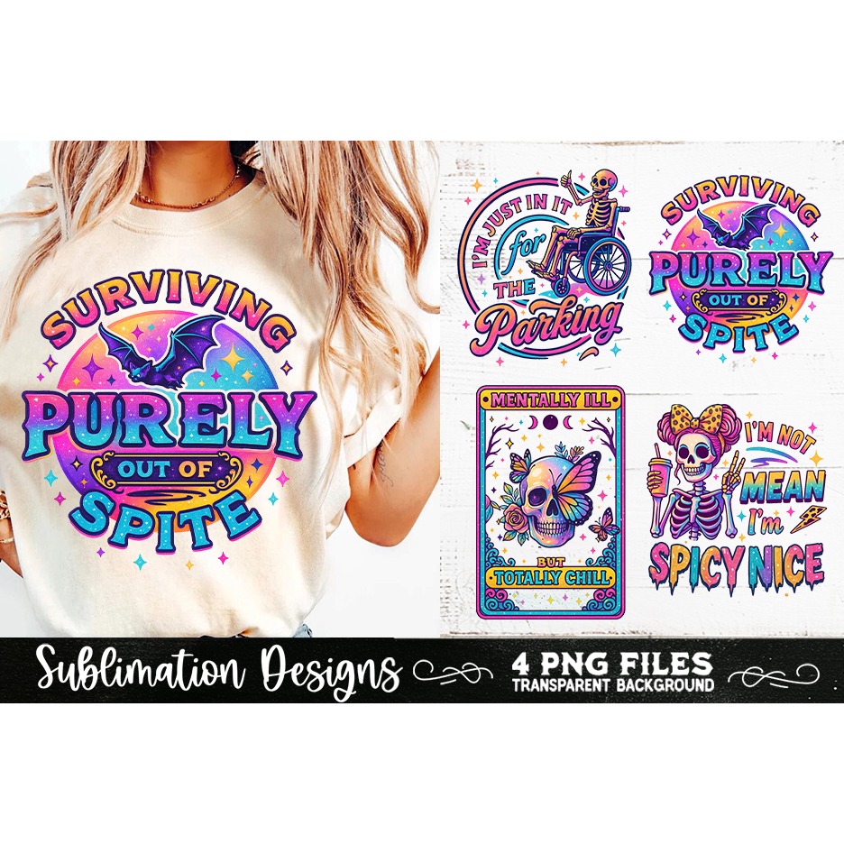 Funny Skeletons Sarcastic Retro PNG Sublimation (4) 3