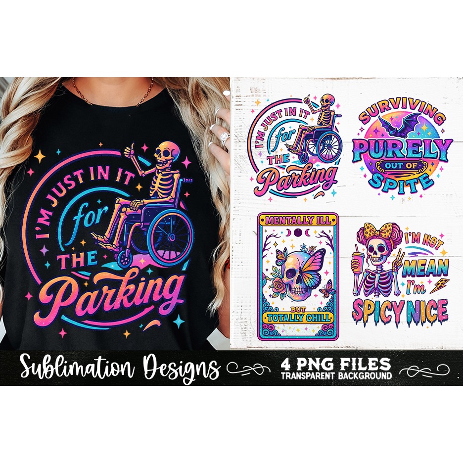 Funny Skeletons Sarcastic Retro PNG Sublimation (4) 4