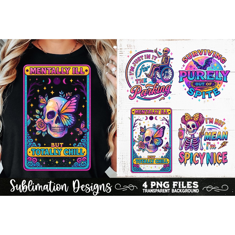 Funny Skeletons Sarcastic Retro PNG Sublimation (4) 5