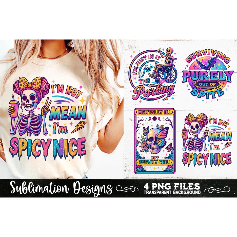 Funny Skeletons Sarcastic Retro PNG Sublimation (4) 6