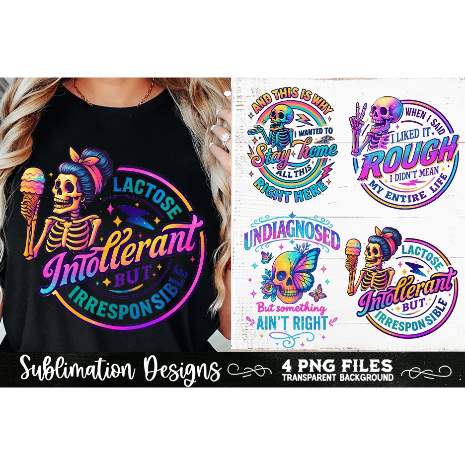 Funny Skeletons Sarcastic Retro PNG Sublimation (5) 2