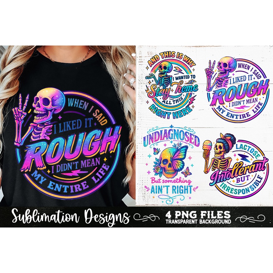 Funny Skeletons Sarcastic Retro PNG Sublimation (5) 3