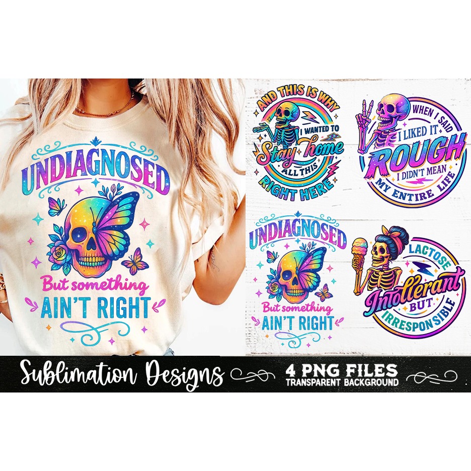 Funny Skeletons Sarcastic Retro PNG Sublimation (5) 4