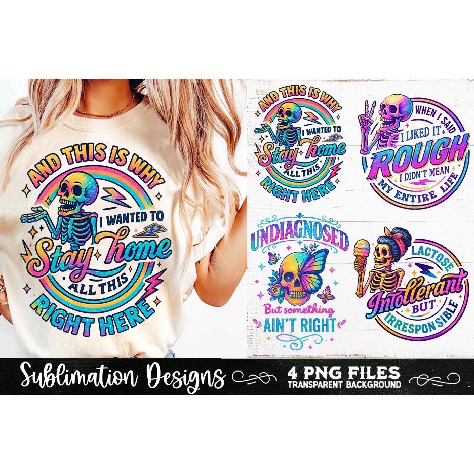 Funny Skeletons Sarcastic Retro PNG Sublimation (5) 5