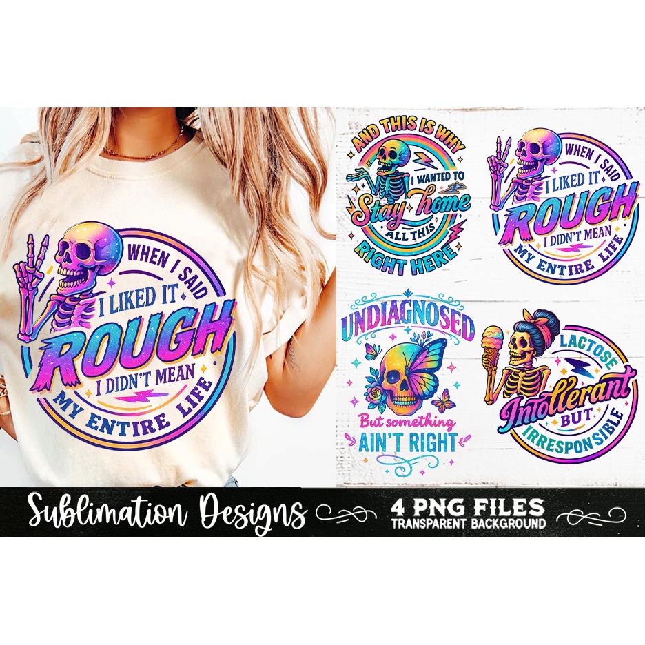 Funny Skeletons Sarcastic Retro PNG Sublimation (5) 6