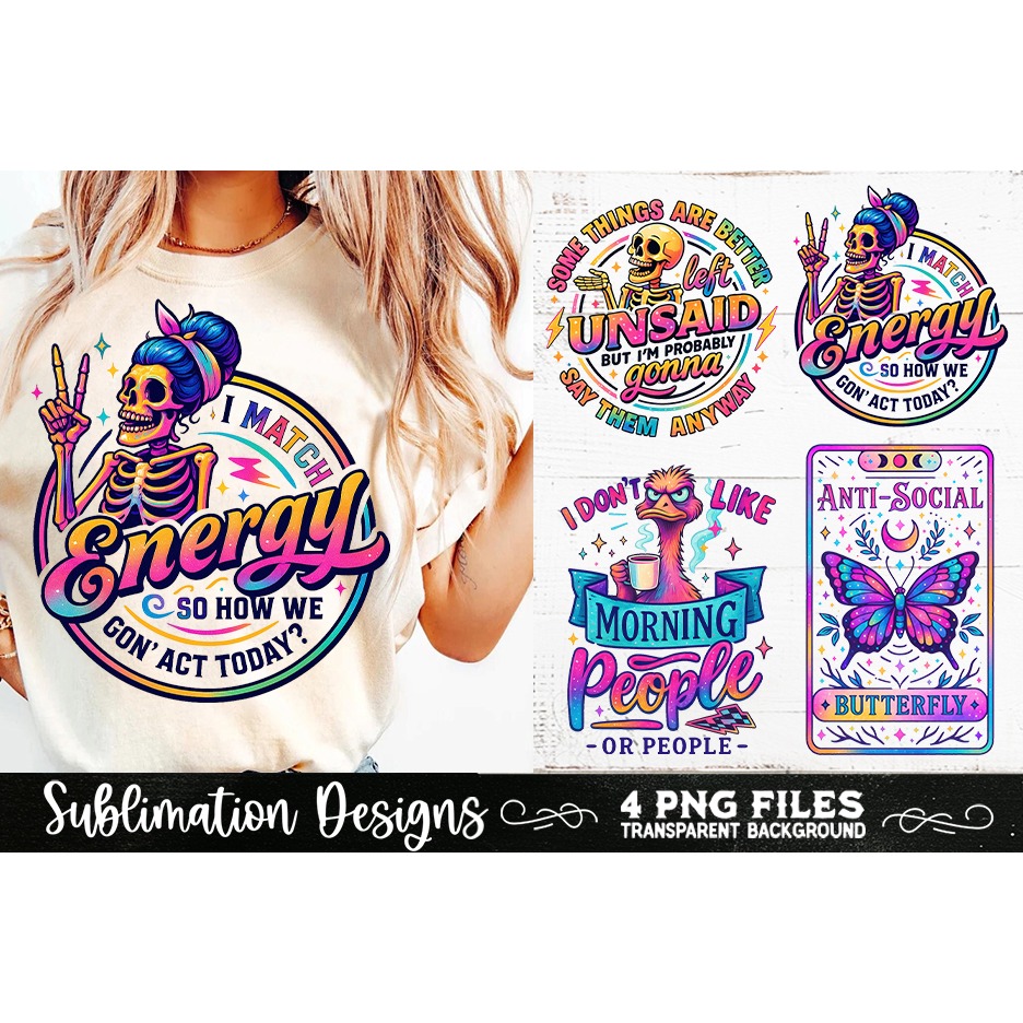 Funny Skeletons Sarcastic Retro PNG Sublimation (6)