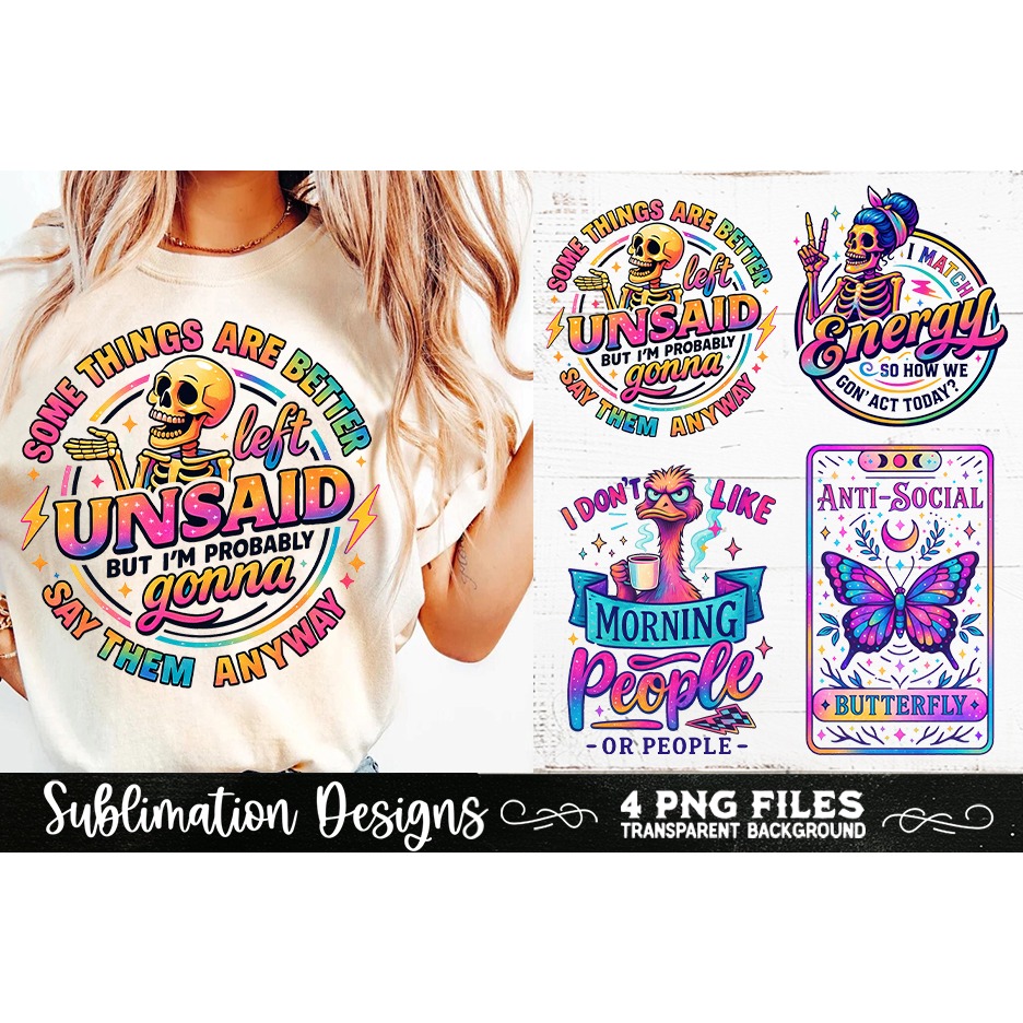 Funny Skeletons Sarcastic Retro PNG Sublimation (6) 3