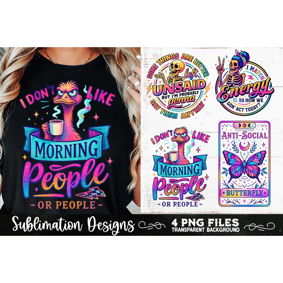 Funny Skeletons Sarcastic Retro PNG Sublimation (6) 4