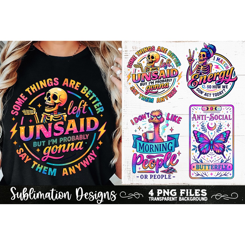 Funny Skeletons Sarcastic Retro PNG Sublimation (6) 7