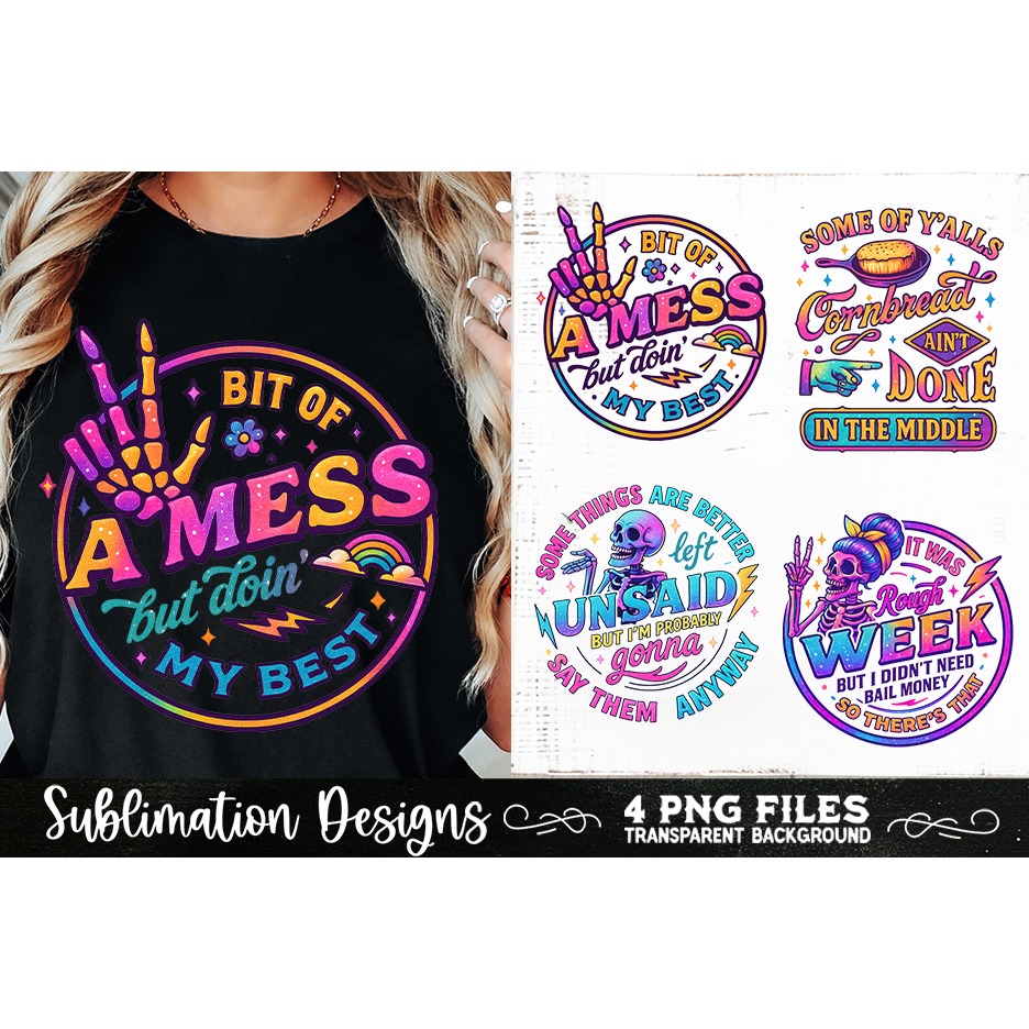 Funny Skeletons Sarcastic Retro PNG Sublimation (7) 2