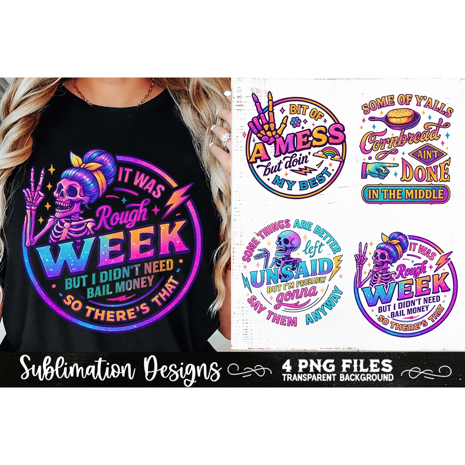 Funny Skeletons Sarcastic Retro PNG Sublimation (7) 3
