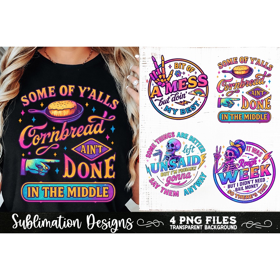 Funny Skeletons Sarcastic Retro PNG Sublimation (7) 4