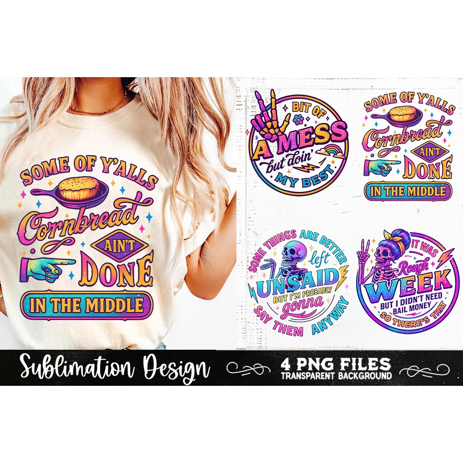Funny Skeletons Sarcastic Retro PNG Sublimation (7) 5