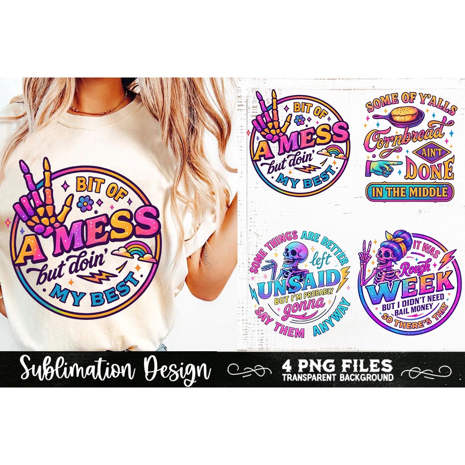 Funny Skeletons Sarcastic Retro PNG Sublimation (7) 6