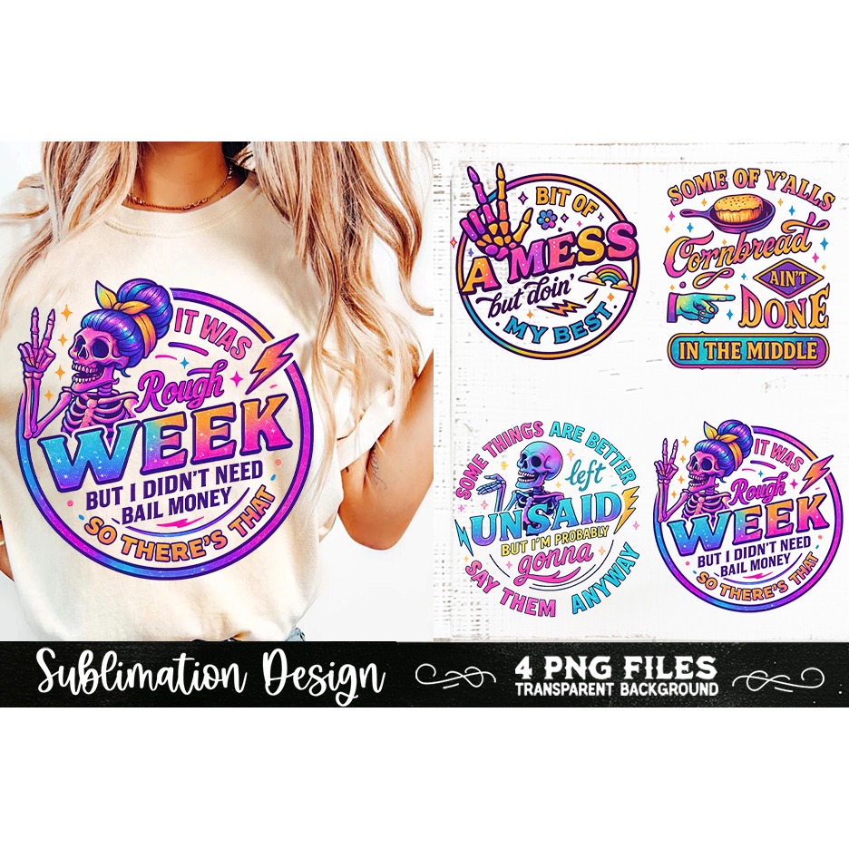 Funny Skeletons Sarcastic Retro PNG Sublimation (7) 7