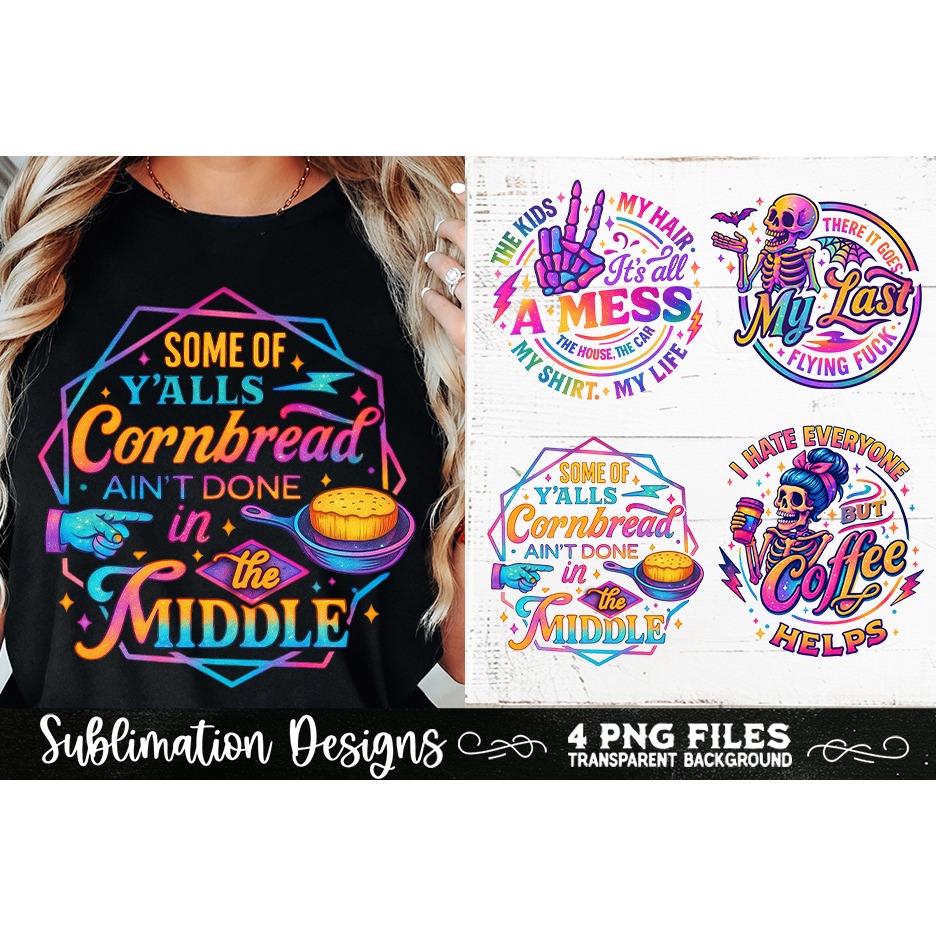 Funny Skeletons Sarcastic Retro PNG Sublimation (8) 3