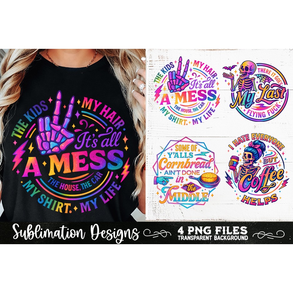 Funny Skeletons Sarcastic Retro PNG Sublimation (8) 5