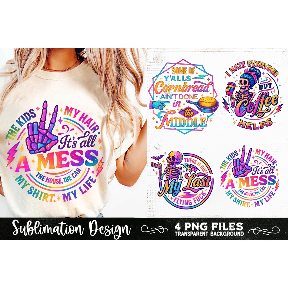 Funny Skeletons Sarcastic Retro PNG Sublimation (8) 6