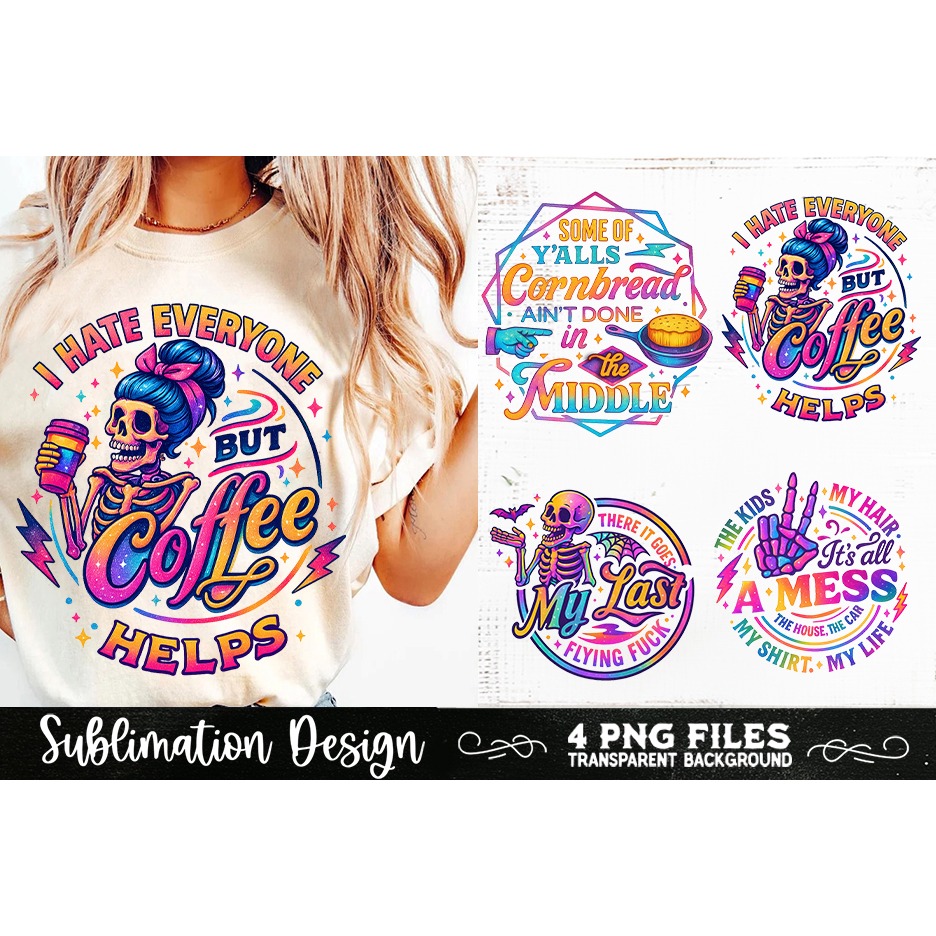 Funny Skeletons Sarcastic Retro PNG Sublimation (8) 8
