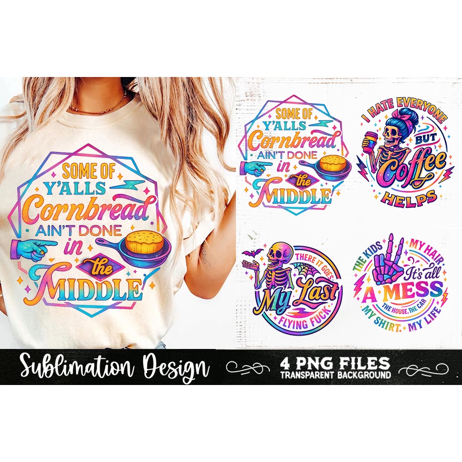 Funny Skeletons Sarcastic Retro PNG Sublimation (8) 9