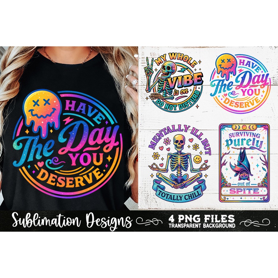 Funny Skeletons Sarcastic Retro PNG Sublimation (9)