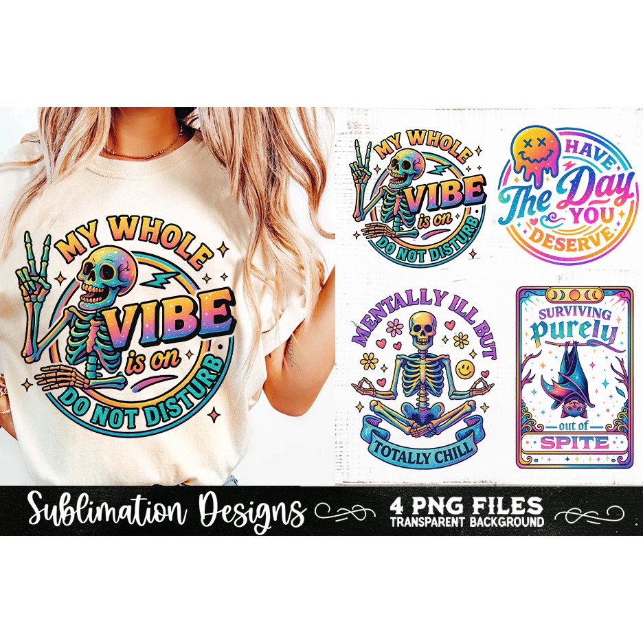 Funny Skeletons Sarcastic Retro PNG Sublimation (9) 3