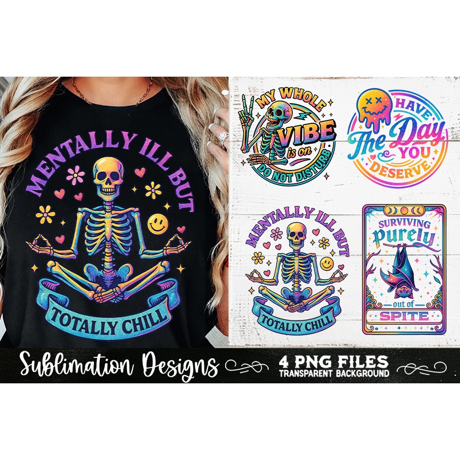Funny Skeletons Sarcastic Retro PNG Sublimation (9) 7