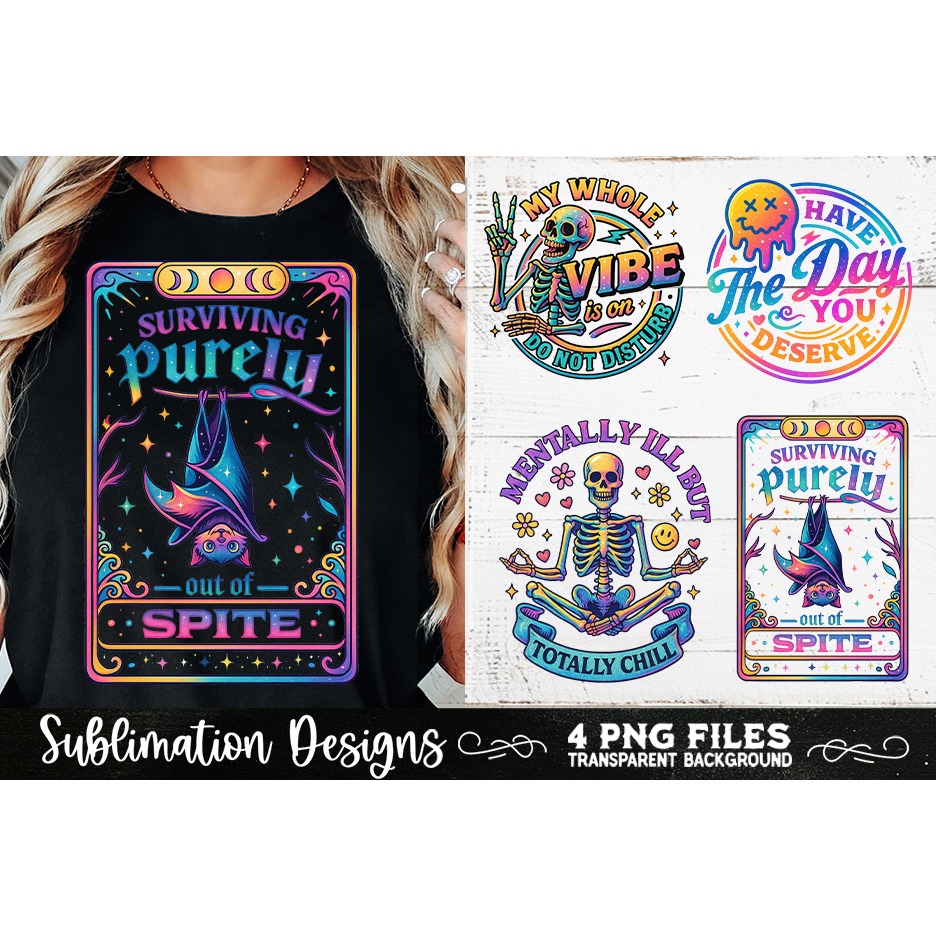Funny Skeletons Sarcastic Retro PNG Sublimation (9) 8