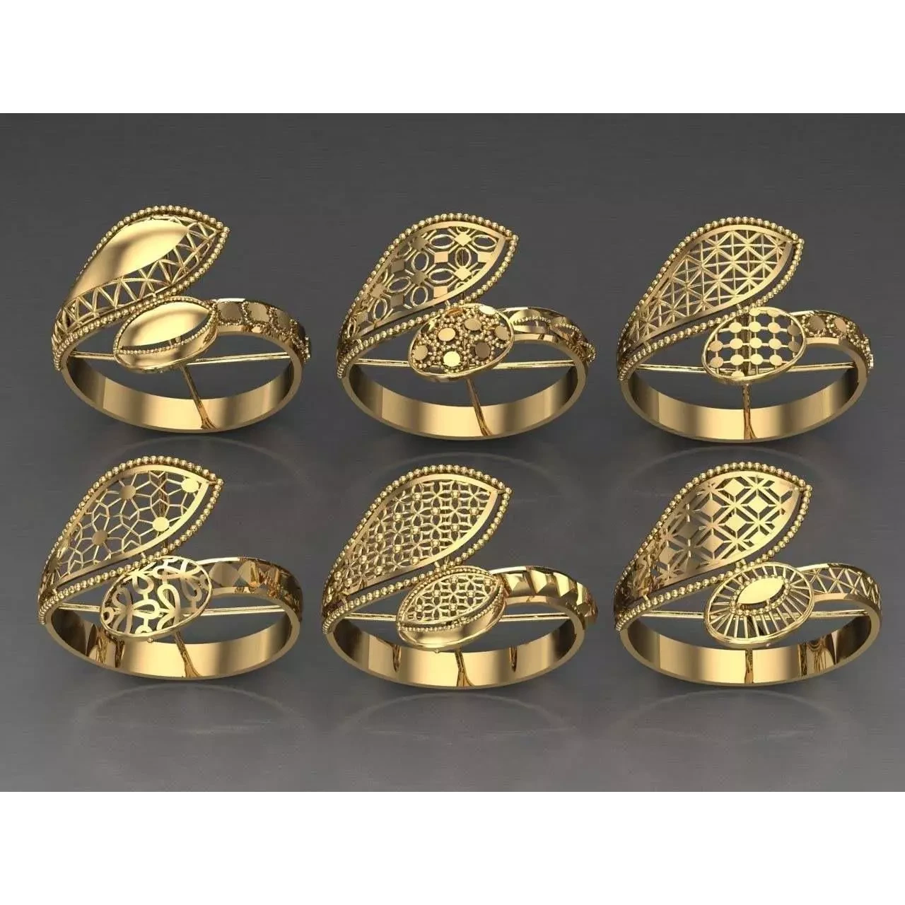 Fusion Arabian Rings 250 rings latest light Weight 3D print model 2
