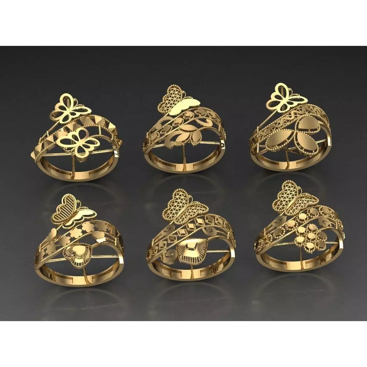 Fusion Arabian Rings 250 rings latest light Weight 3D print model 3
